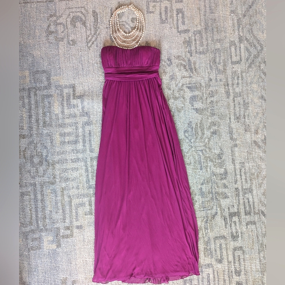 Magenta Formal Dress, Pearl Neckpiece- Size XS (0/1)